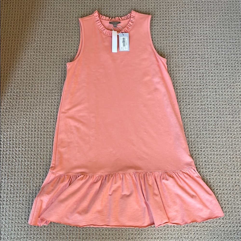 Sleeveless Pink Ruffle Hem Dress